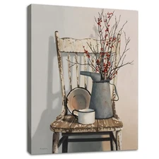 Farmhouse Decor Canvas Wall Art Rustic Wall Decor Flower Theme Painting Vinta...