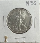 1918-S Walking Liberty Half Dollar – Early Date – 90% - Circulated – Cleaned