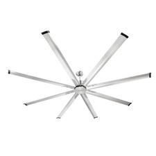 Brushed Nickel 96" Ceiling Fan 8-Blade Aluminum, DC Motor, Flush Mount