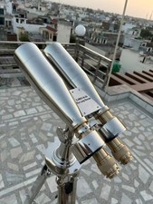 Heavy Brass Nautical Binoculars 1920s Victorian Naval Chrome Finish