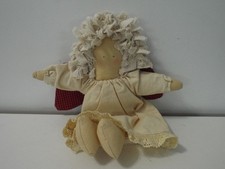 VTG "Red-Winged Angel" 9" Folksy Handmade Cloth Rag Doll Bouquet Enterprises 