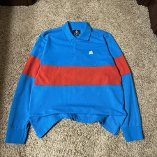 Converse Golf Le Fleur Rugby Polo Long Sleeve Tyler The Creator Blue/Red Size M