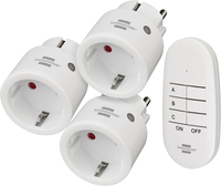 Brennenstuhl Comfort-Line Funksteckdosen-Set Mini 3+1, 3Er Funkschalt-Set (Innen