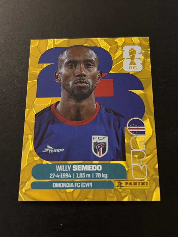 2026 Panini FIFA World Cup Sticker Gold Flood Crumple Willy Semedo #CPV19