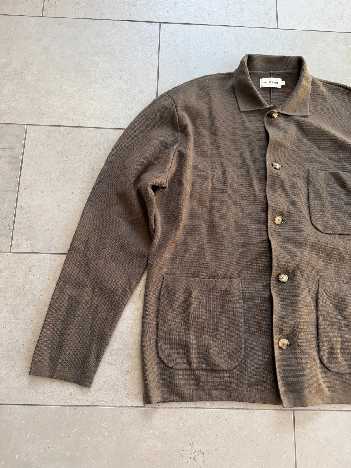 Taylor Stitch The Prout Turkish Coffee Knit Chore Jacket Brown Coat Mens Sz 44 image 6