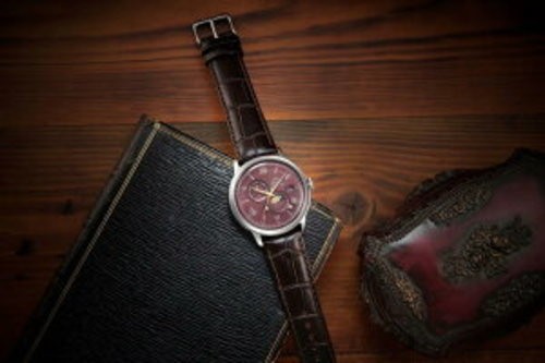 ORIENT Bambino Sun & Moon RN-AK0807R Automatic Watch Bordeaux 41.5mm new image 3