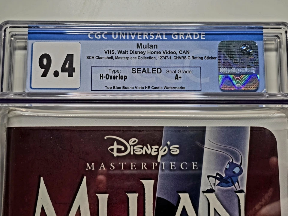 Walt Disney Masterpiece Mulan (VHS) Clamshell New Sealed w Watermarks CGC 9.4 A+ Foto 2 de 3