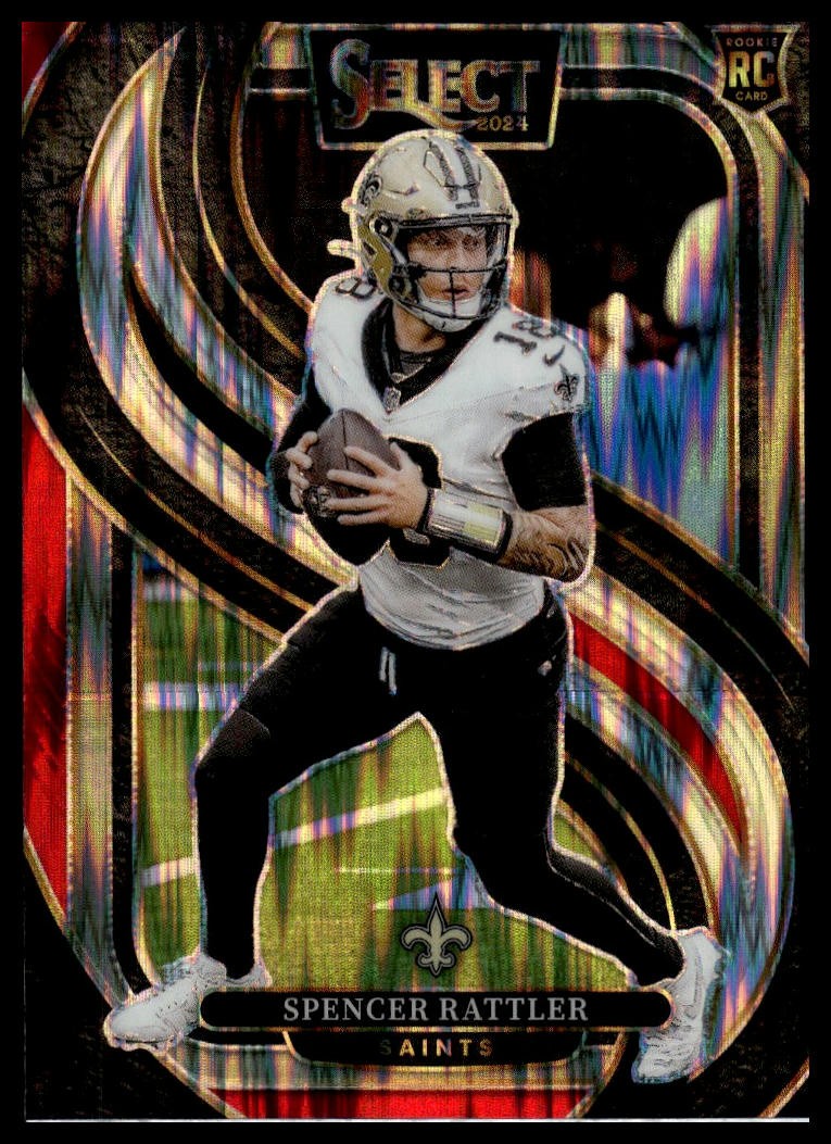 2024 Panini Select #130 Spencer Rattler Black & Green Prizm Shock