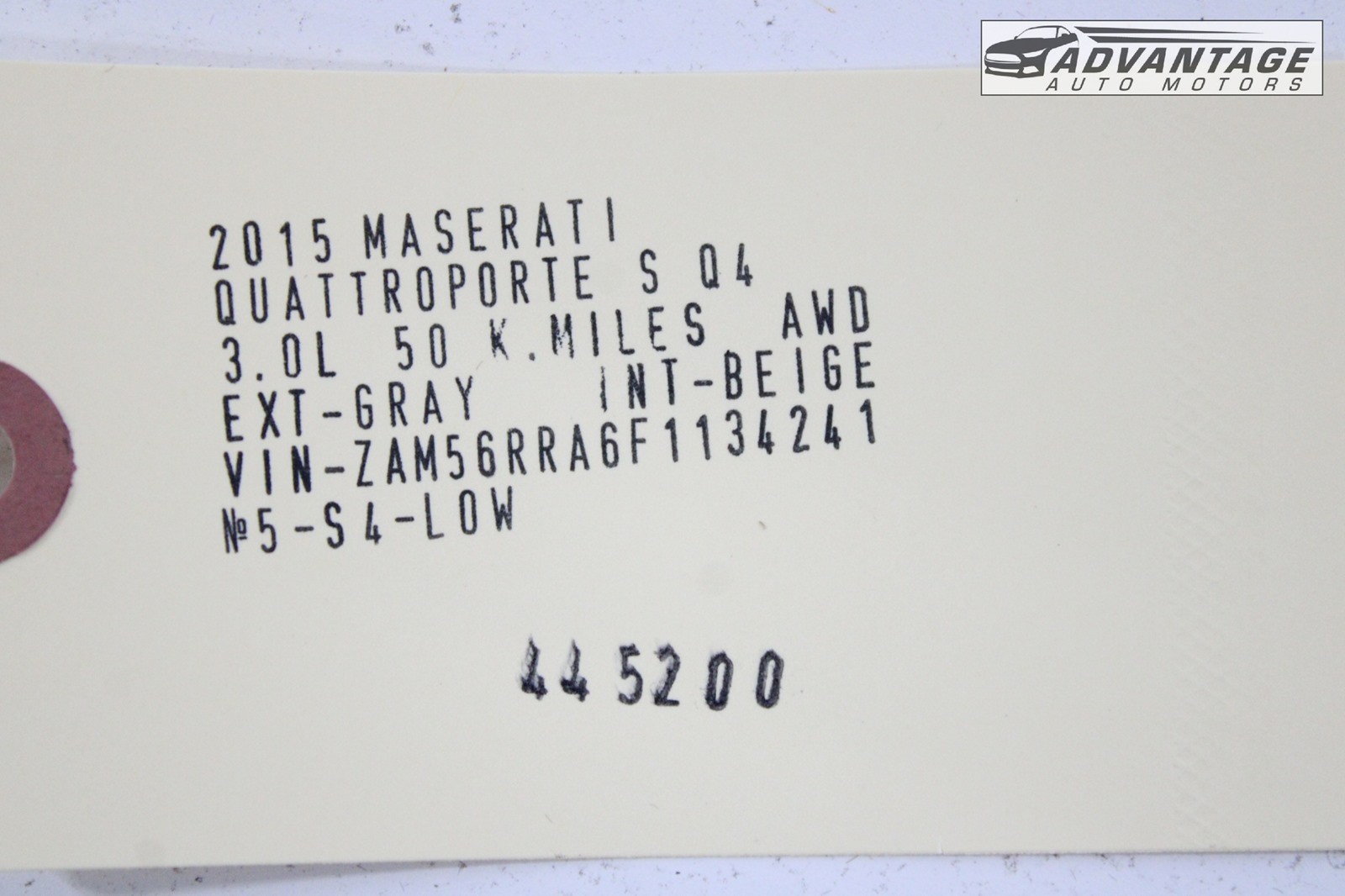2014-2021 MASERATI QUATTROPORTE A/T TRANSMISSION SHIFTER GEAR CONTROL CABLE OEM