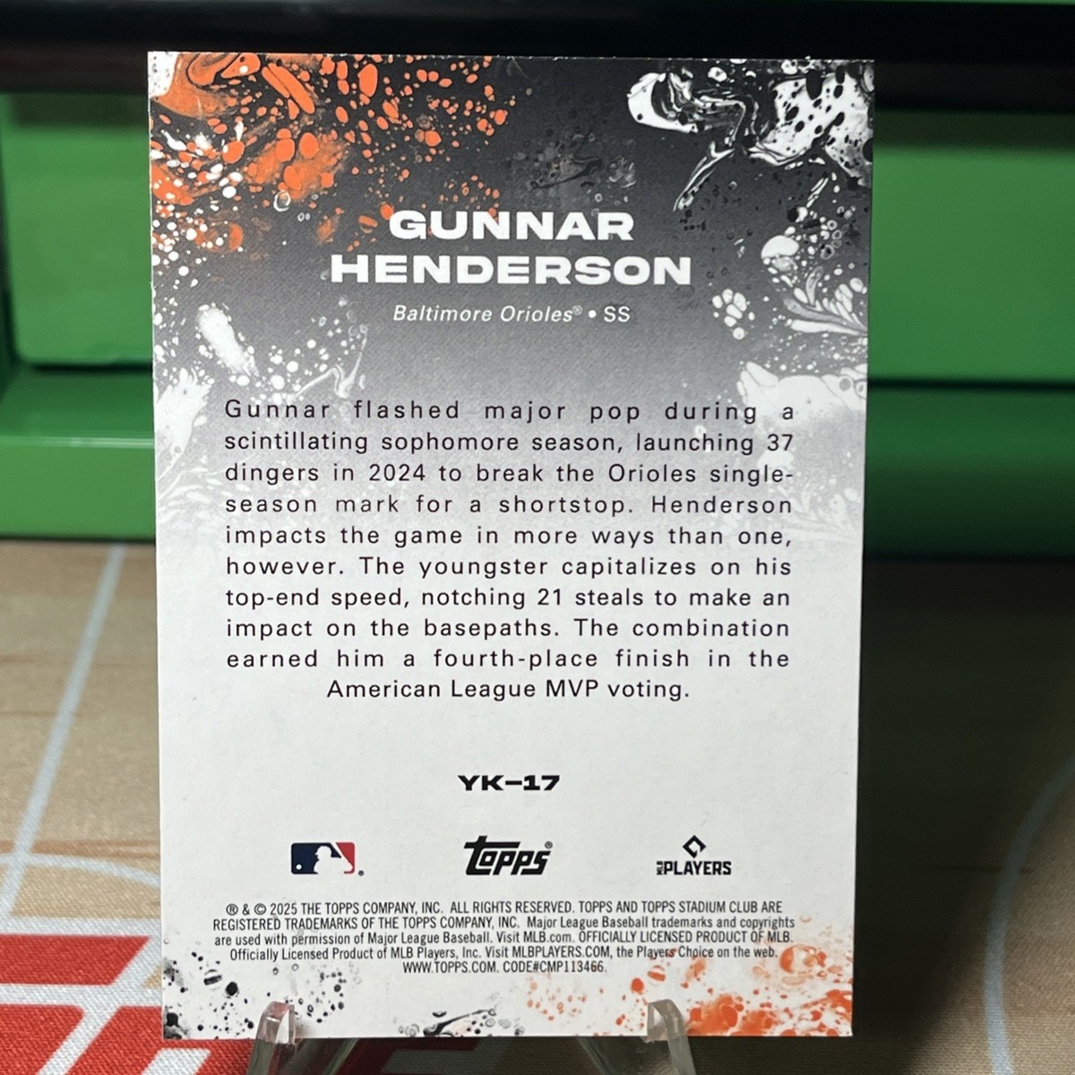 2025 Topps Stadium Club - Yours For The Taking Gunnar Henderson