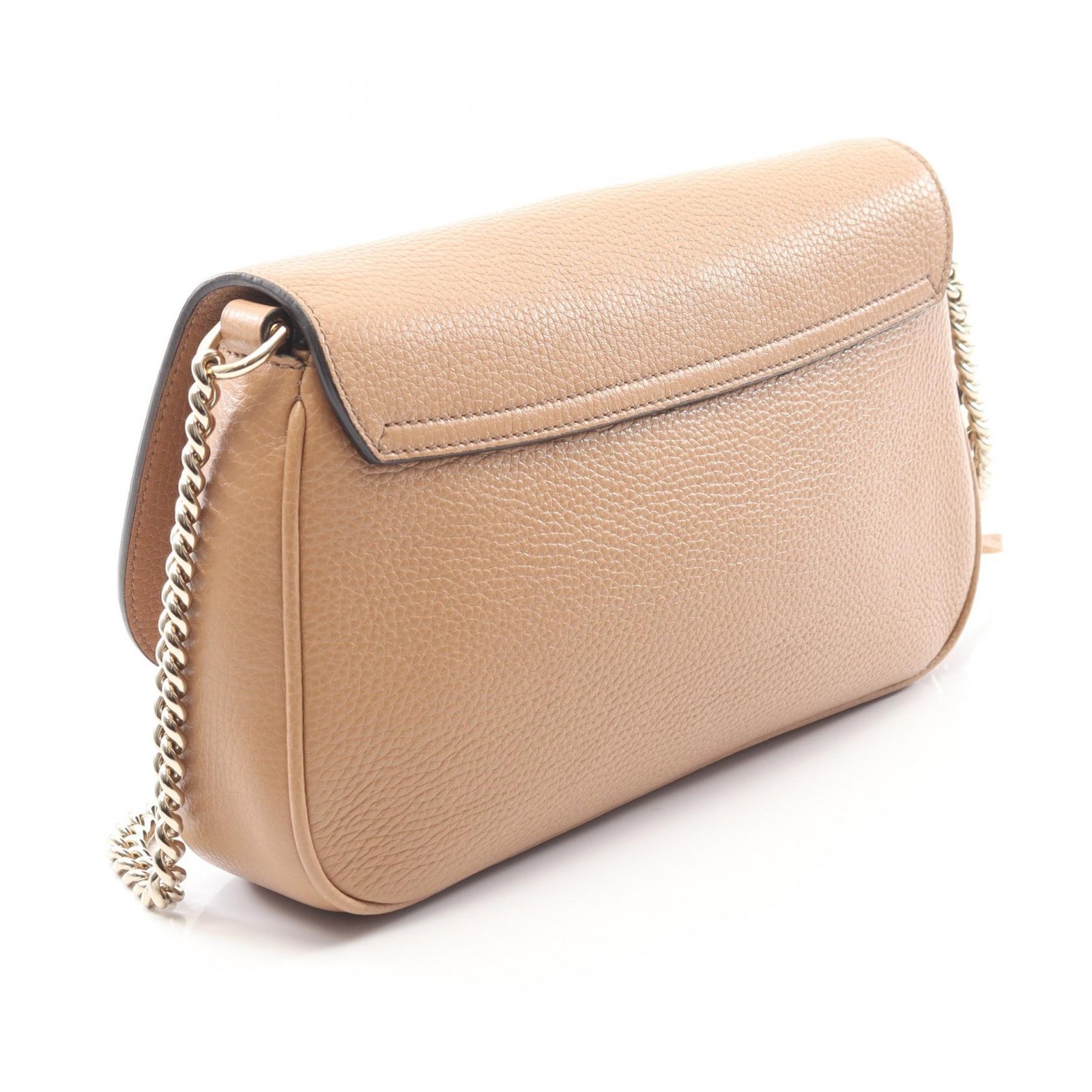 GUCCI Soho Interlocking G chain crossbody Shoulder Bag 536224 leather Brown Used thumbnail 2