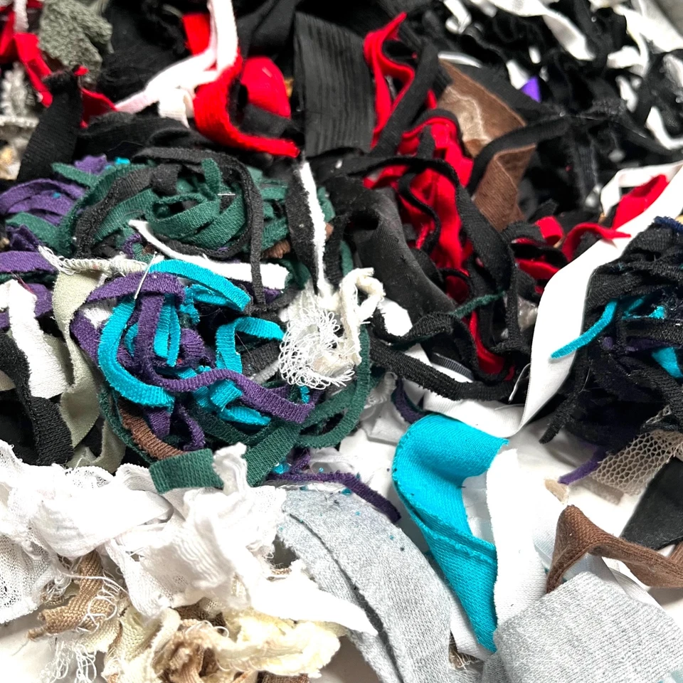 1# Tiny Fabric Scraps for Sewing Scrapbooking Crafts Fringe Strings Collage LOT - Image 3 of 4