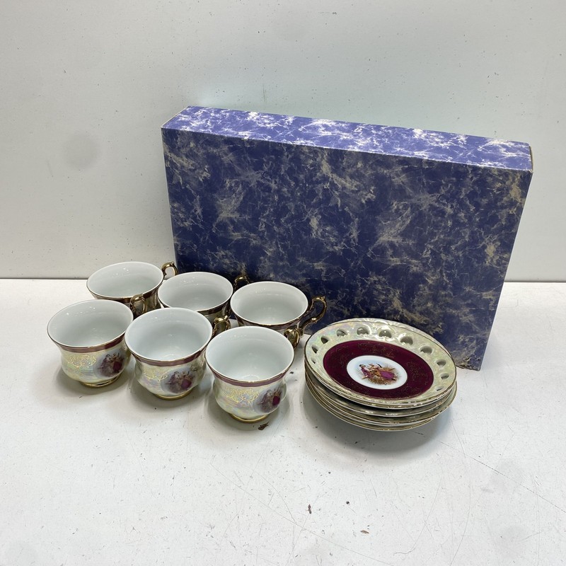 Cosmos Japan Courting Couple Lusterware Cup and Saucer Set 12pc