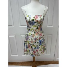 Alice & Olivia Trixie Floral Spaghetti Strap Mini Dress - Size 2.