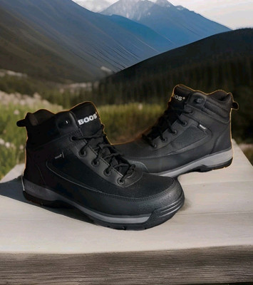 Bogs Men's Black Shale Work Boots Size 10 D Comp Toe 72673CT-009 