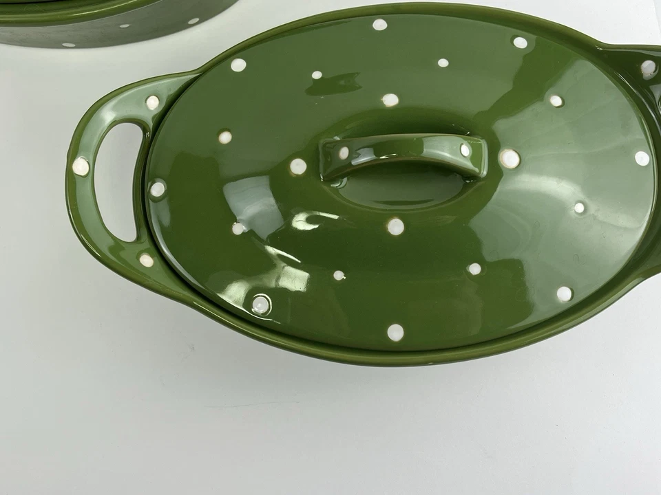 2 Cazuela Maxwell & Williams Cubierta con Espolvorea Verde Blanco Punteado V B Foto 4 de 4