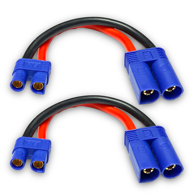   2x Adapter EC5 Male auf EC3 Female 10cm 12AWG Kabel Stecker Buchse Lipo Akku  