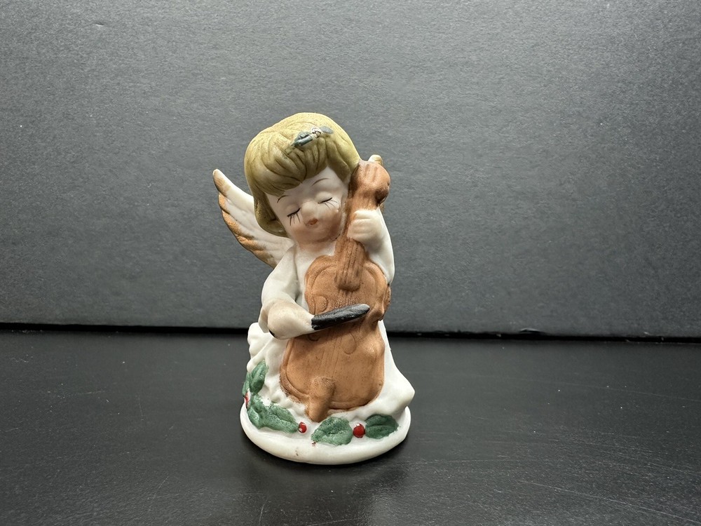 Vintage Enesco/Lefton  Angel Figurine Playing instrument (1)