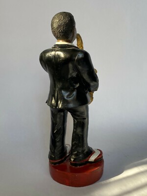Black Americana Jazz Musician Saxophone Player Figurine Home