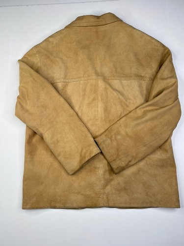 GOLDEN BEAR SPORTSWEAR SUEDE LEATHER JACKET BLAZER BUTTON TAN BROWN SIZE M - Bild 9 von 12
