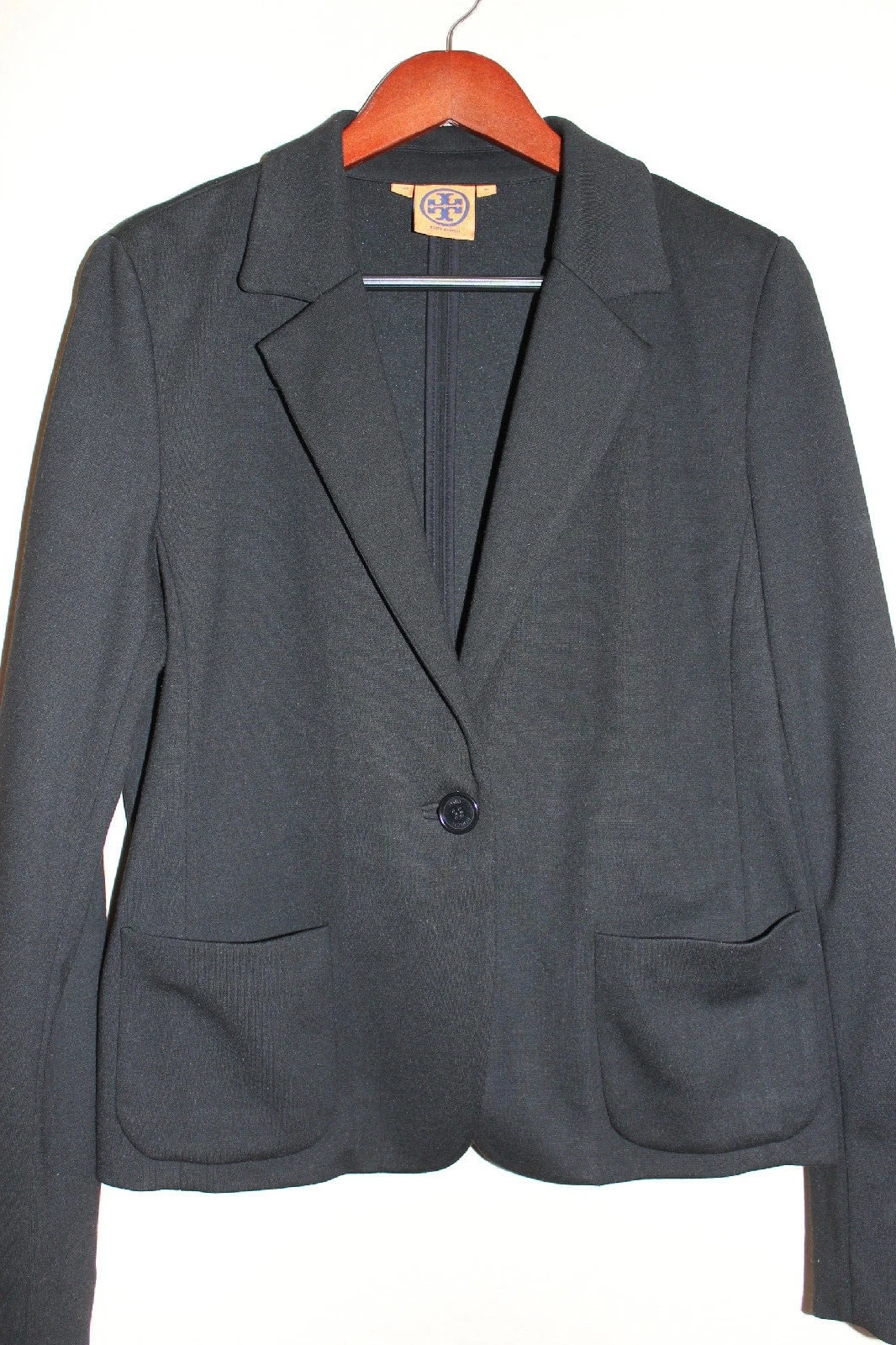 Giacca Cappotto Sportivo Tory Burch Blazer Nero Medio Sexy Un Bottone Poliestere OTTIME CONDIZIONI