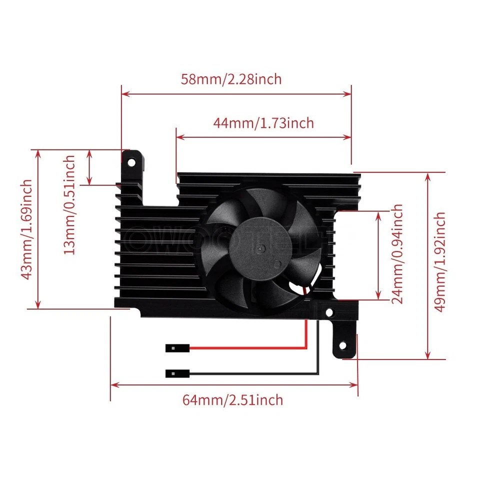 ROCK 4 Model C+ Cooling Fan 3510 Heatsink for Rock Pi 4C Plus - Image 3 of 4