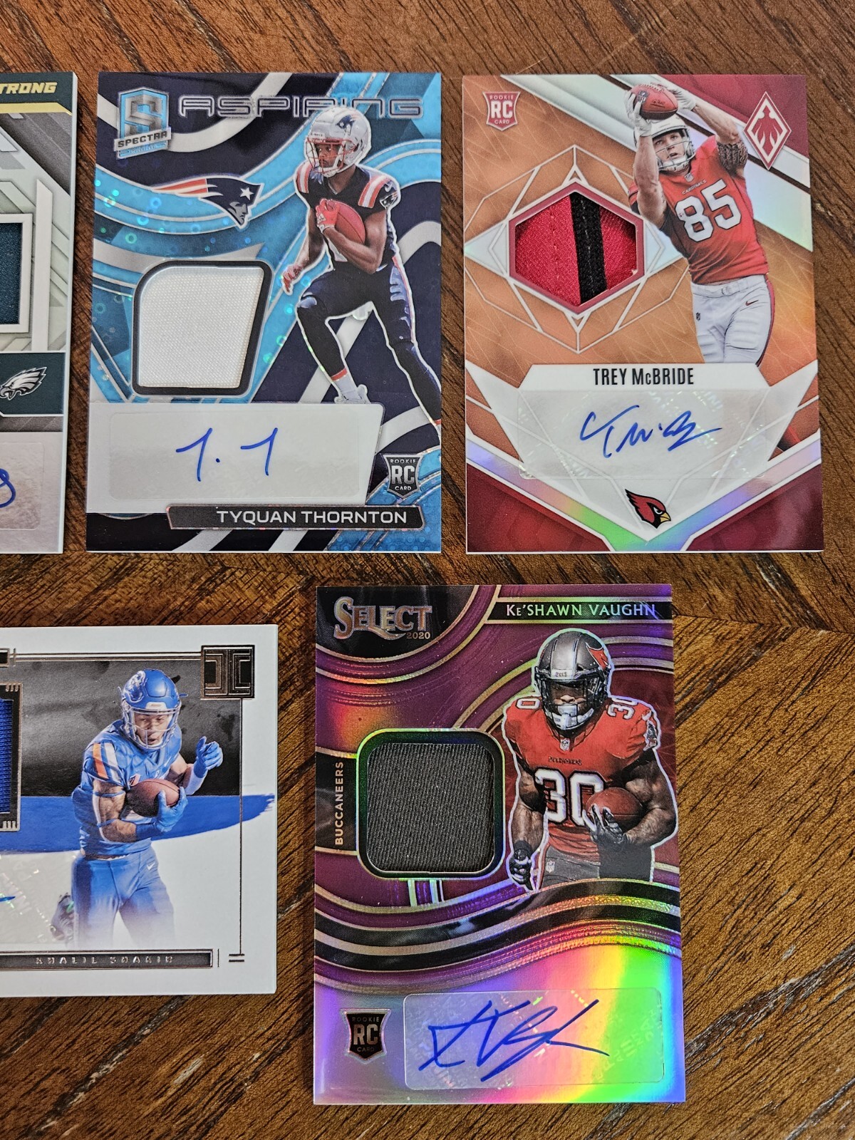 (5) 2020 & 2022 PANINI FOOTBALL ROOKIE PATCH AUTO d RPA CARDS NMMT