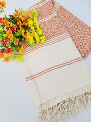 100% Cotton Geometric Diamond Weave All Season Solid Blanket Soft Sofa Throw - Picture 15 of 30