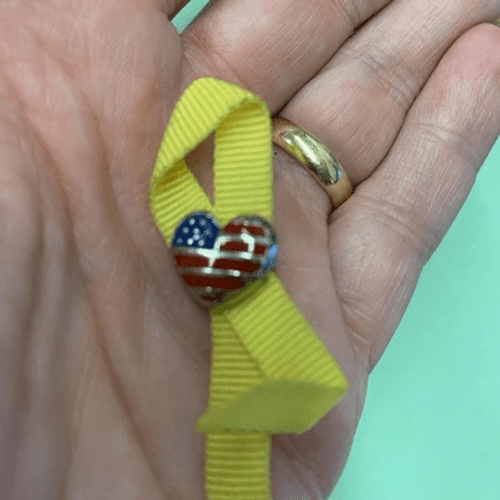 Support Ukraine Blue & Yellow Ribbon Awareness Pin - Sterling Silver Plated, 1 Inch, For Fundraisers & Solidarity