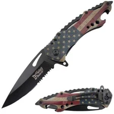 8" DARK FANTASY BLADES EDC FOLDING POCKET KNIFE w/ POCKET CLIP & BOTTLE OPENER