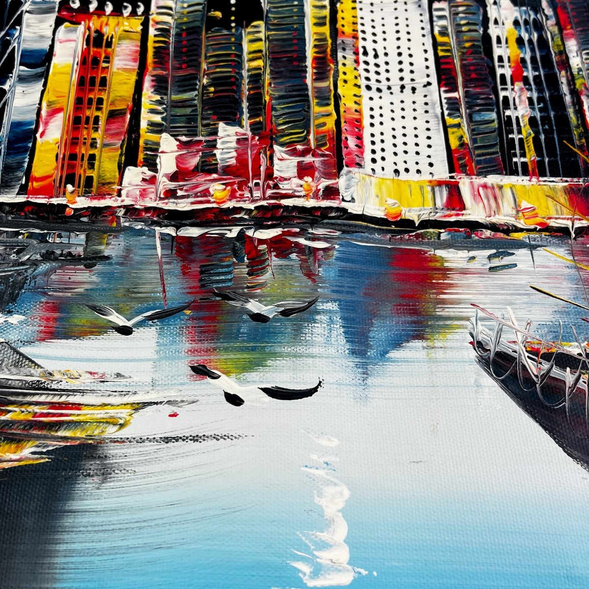 Victoria Harbour Hong Kong Impressionist Art Painting Contemporary