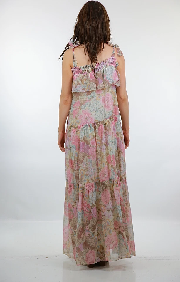 Vestido boho vintage años 70 hippie pradera cottagecore maxi vestido Foto 3 de 4