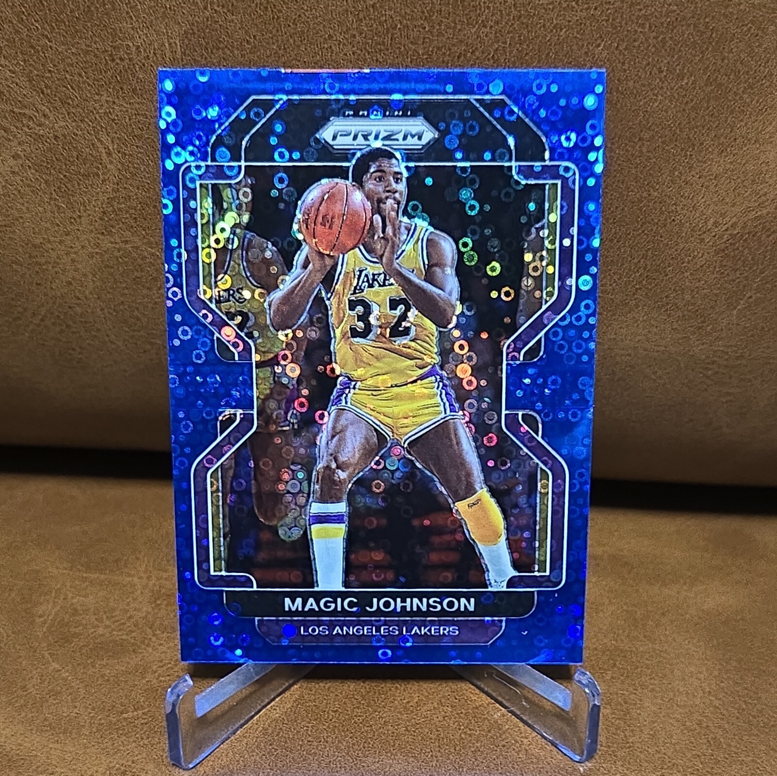 2021-22 Panini Prizm Fast Break Lakers Magic Johnson #248 Blue Disco Prizm /150