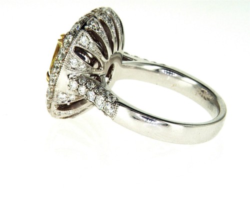5 CT Diamond Ring18k Gold Natural Fancy Intense Yellow Pink Color GIA Certified - 第 8/11 張圖片