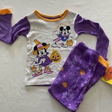 Disney Mickey Mouse  Minnie Mouse Trick or Treat Halloween 3T Pajamas New