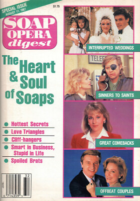 Soap Opera Digest Magazine August 11 1987 The Heart & Soul of Soaps Tina Sloan