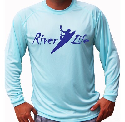River Life Kayak Rafting Long Sleeve UPF 30 T-Shirt Sport Boat UV Protection