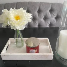 White Marble Tray - Stylish Decorative Tray for Home & Office