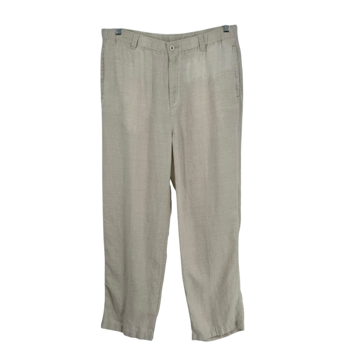 Tommy Bahama Relax 100% Linen Trousers Mens Large Resort Wear Elastic Waist