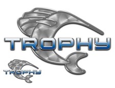 Adesivi Bayliner Trophy Barca rimasterizzati. Stile metallo spazzolato