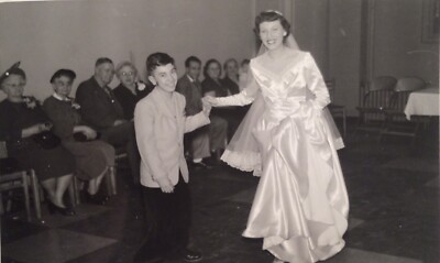 Vintage 1950 s PHOTO Italian Wedding Dance Beautiful Bride With Young Man Boy