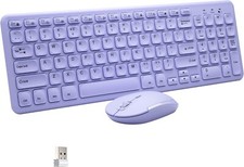 Lavender Purple Wireless Keyboard and Mouse C...