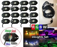 JHB 16PCS SET Bluetooth  Car Trucks Sandtoys RGBW LED Wheel Well Rock Lights Kit