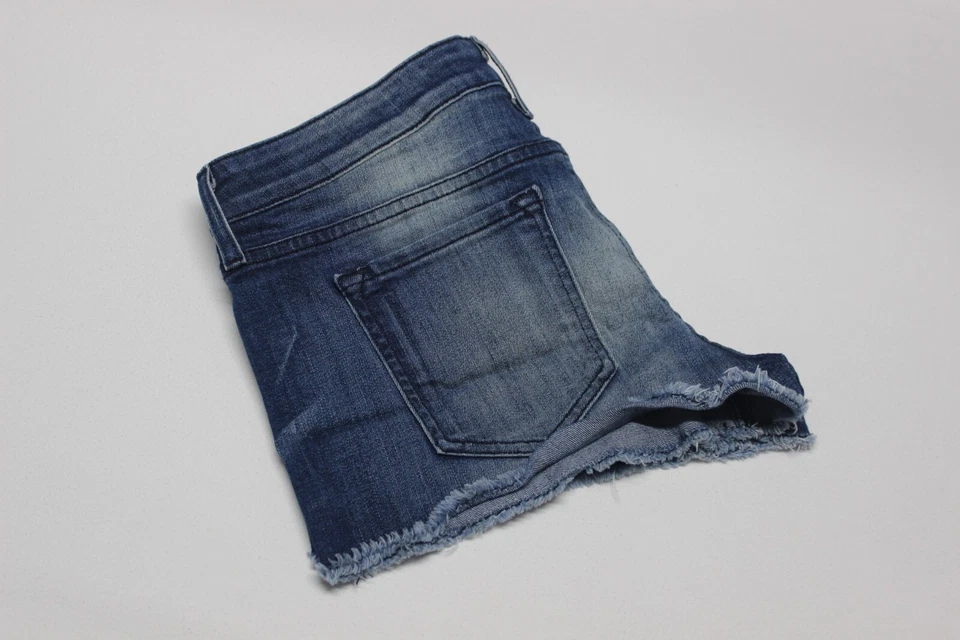 Bebe Mujer Crudo Dobladillo Vintage Lavado Corte Denim Shortie Corto 28 Foto 3 de 4