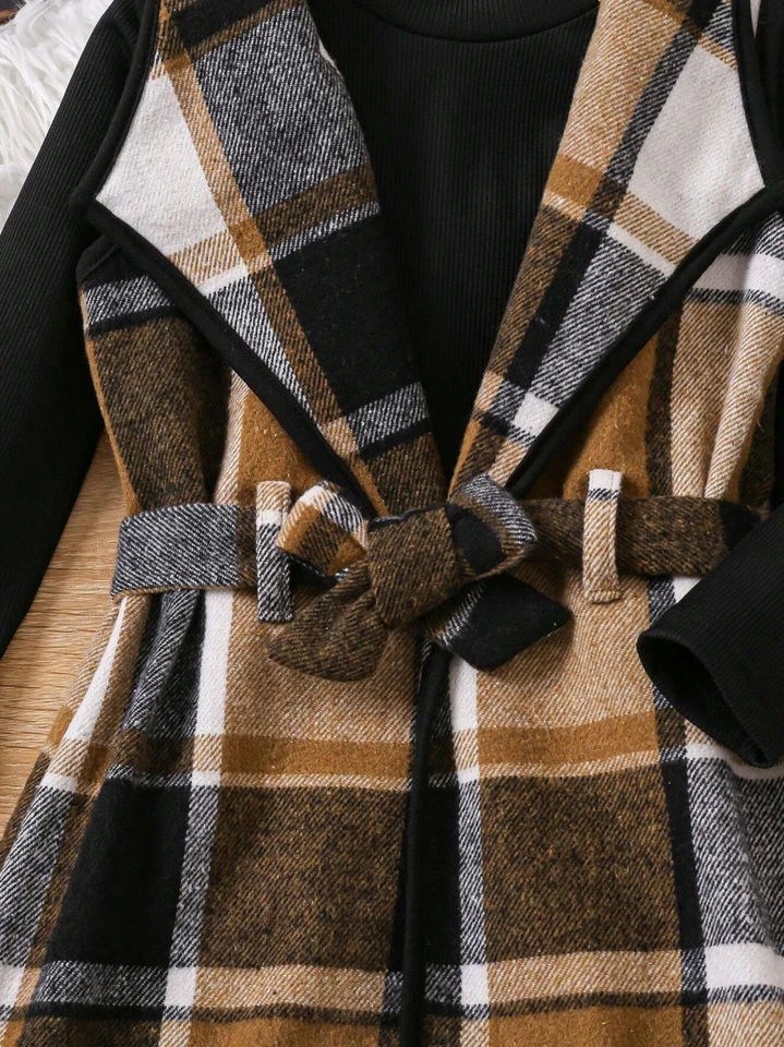 Abrigo Sueter Chaqueta de Invierno Conjuntos de Niñas Ropa Para Niña y Pantalón Foto 3 de 4