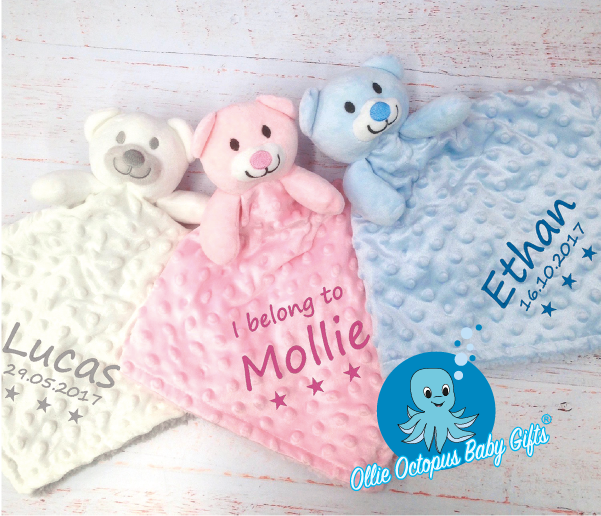 Bear Comforter Set Personalised Baby Comfort Blanket, Comforter