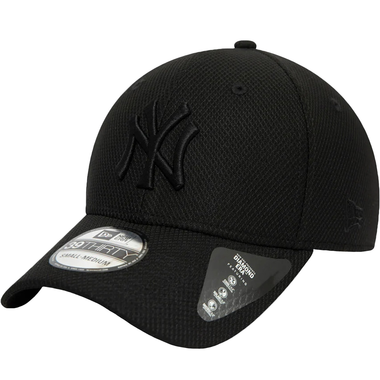 New Era Para Hombres New York Yankees Diamond Era 39THIRTY Gorra Elástica Sombrero - Negro