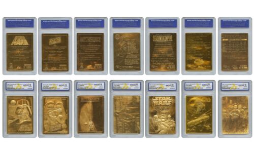 STAR WARS 1996 Genuine 23KT Gold Cards Graded GEM-MINT 10 - COMPLETE SET OF 7 - Picture 3 of 3