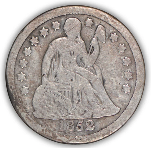 1852-P Seated Liberty Dime ~ VG Detail