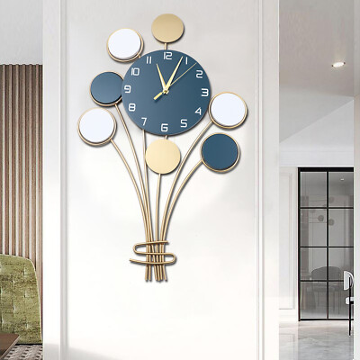 25'' Large Hanging Wall Clock Balloon Metal Wall Watch Living Room Home Decor